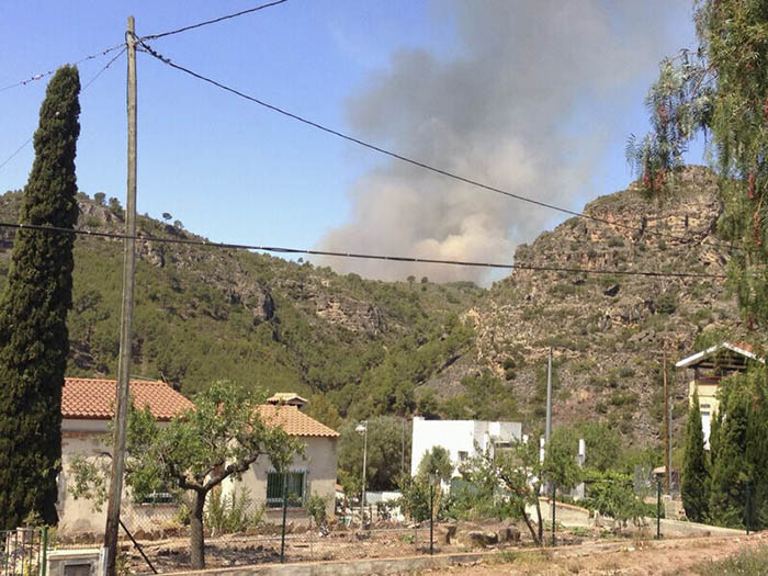 Incendio en Marines afecta a la Serra Calderona, el Camp de Túria